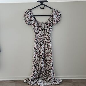 Justify Floral Puff Sleeve High Low Dress